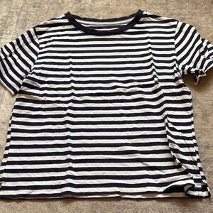 Striped Blue and White Womens T-Shirt